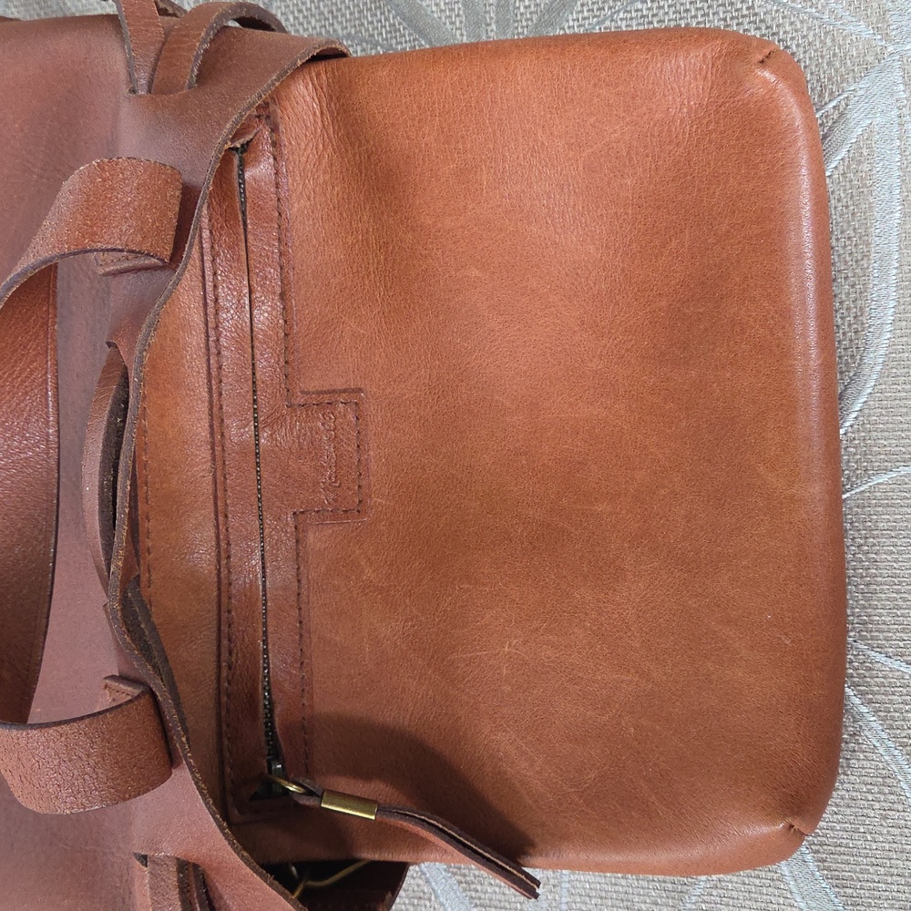 Madewell Brown Leather Bucket Bag - Picture 7 of 14